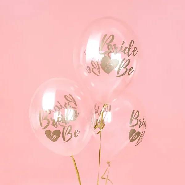 Alternative view of Latex balon sa tiskom - Prozirni sa zlatnim Bride to be