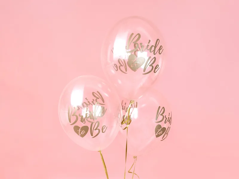 Latex balon sa tiskom - Prozirni sa zlatnim Bride to be - Slika 2