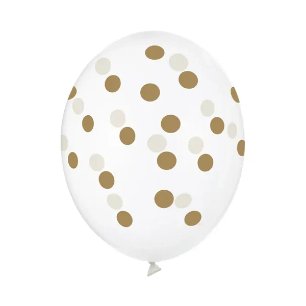 Latex balon sa tiskom - Prozirni sa zlatnim točkicama