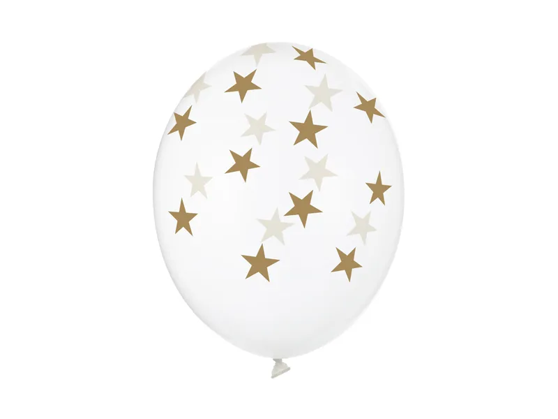 Latex balon sa tiskom - Prozirni sa zlatnim zvjezdicama