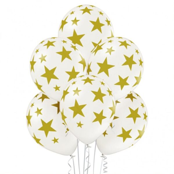 Lateks balon sa tiskom - Zvjezdice bijela