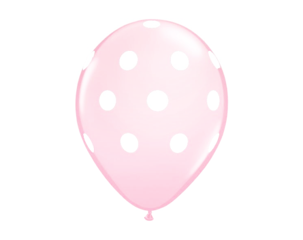 Latex balon sa tiskom - Svijetlo rozi sa bijelim točkicama