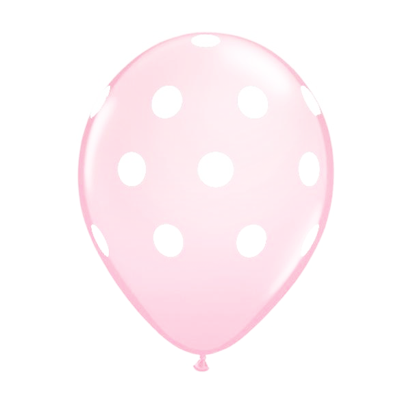 Latex balon sa tiskom - Svijetlo rozi sa bijelim točkicama