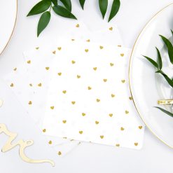 Salvete bijele sa zlatnim srcima