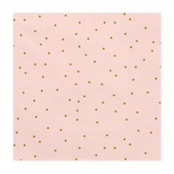 Salvete roze sa zlatnim točkicama