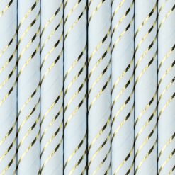 Alternative view of Papirnate slamke - plave sa zlatnim prugama