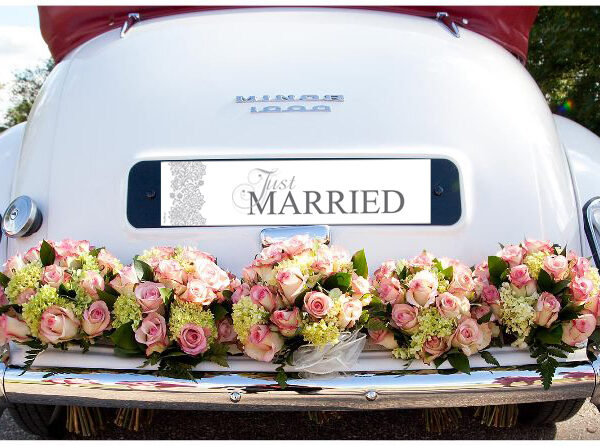 Alternative view of Tablica za auto Just married