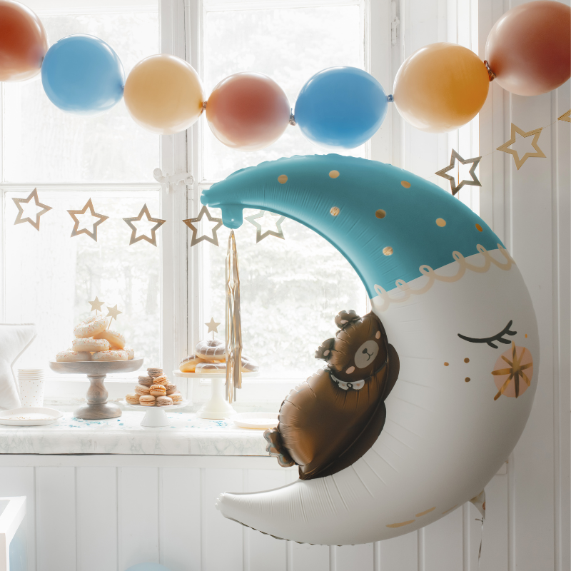 Folijski balon - Medo na mjesecu, plavi