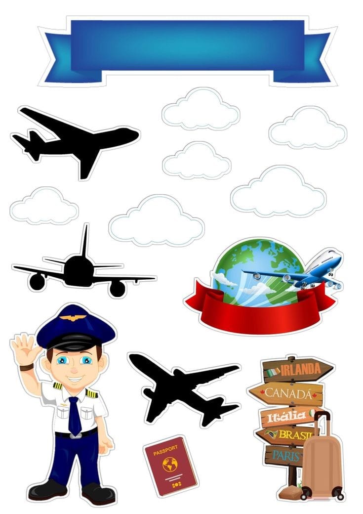 Jestiva slika za izrezivanje Pilot i avioni
