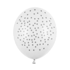 Latex balon sa tiskom - Bijeli sa zlatnim točkicama