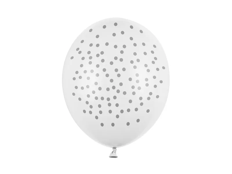 Latex balon sa tiskom - Bijeli sa zlatnim točkicama