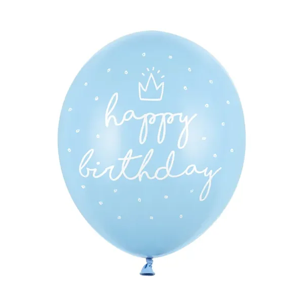 Latex balon sa tiskom - Happy birthday plavi