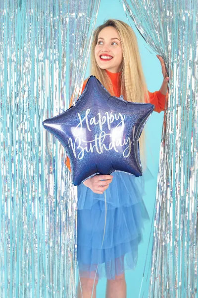 Folijski balon zvijezda happy birthday - Plava