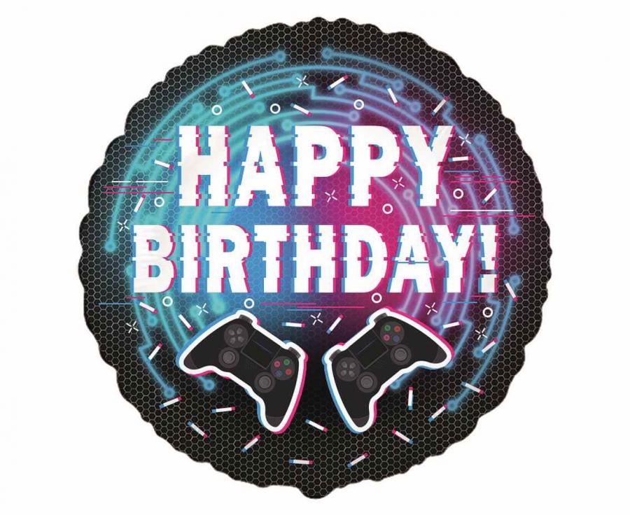 Folijski balon - Happy Birthday Joystick