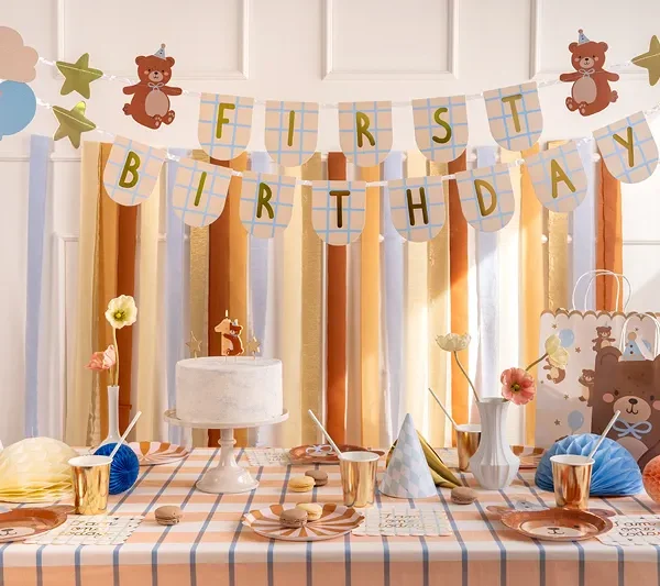 Natpis, banner - First birthday medo
