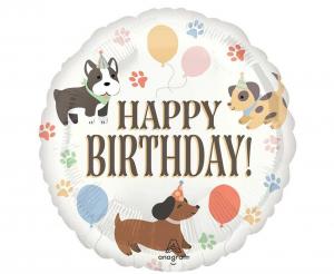Folijski balon - Happy Birthday psići