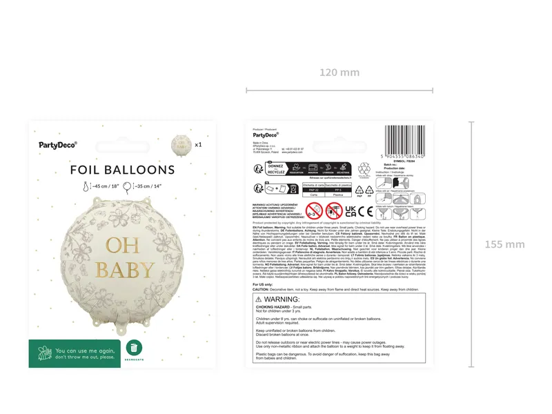 Folijski balon Oh baby - Slika 2