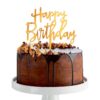 Topper za tortu Happy birthday, zlatni