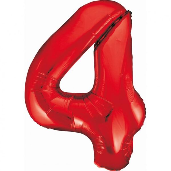 Folijski balon broj, Red, 76 cm, 0-9