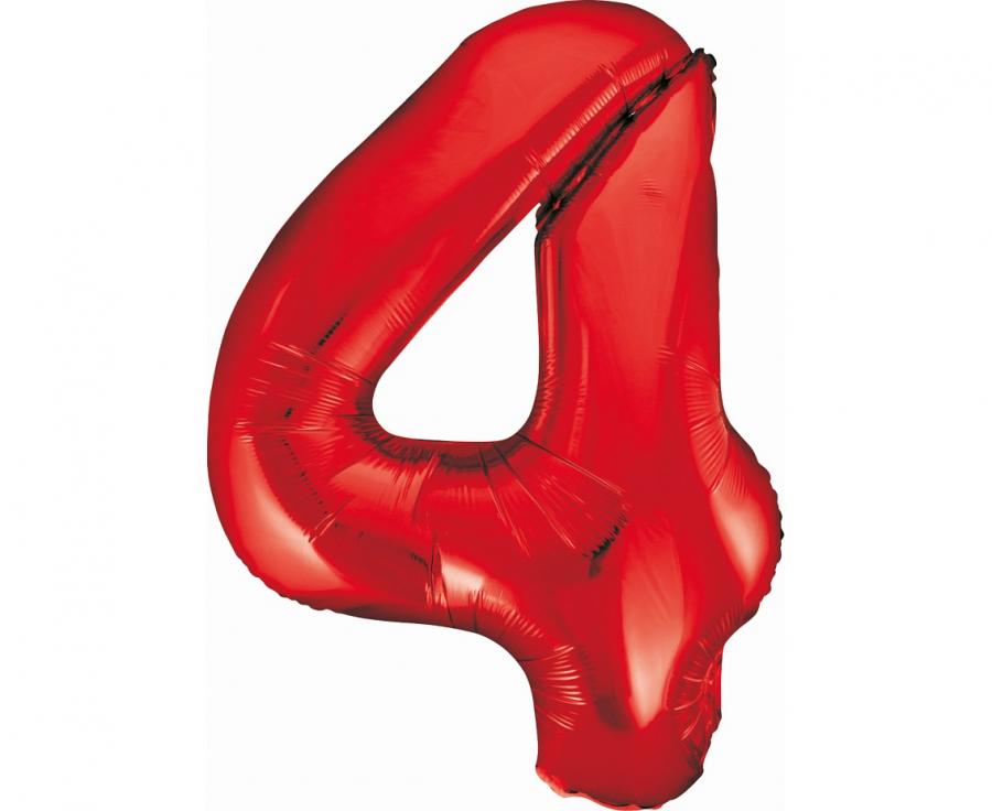 Folijski balon broj, Red, 76 cm, 0-9