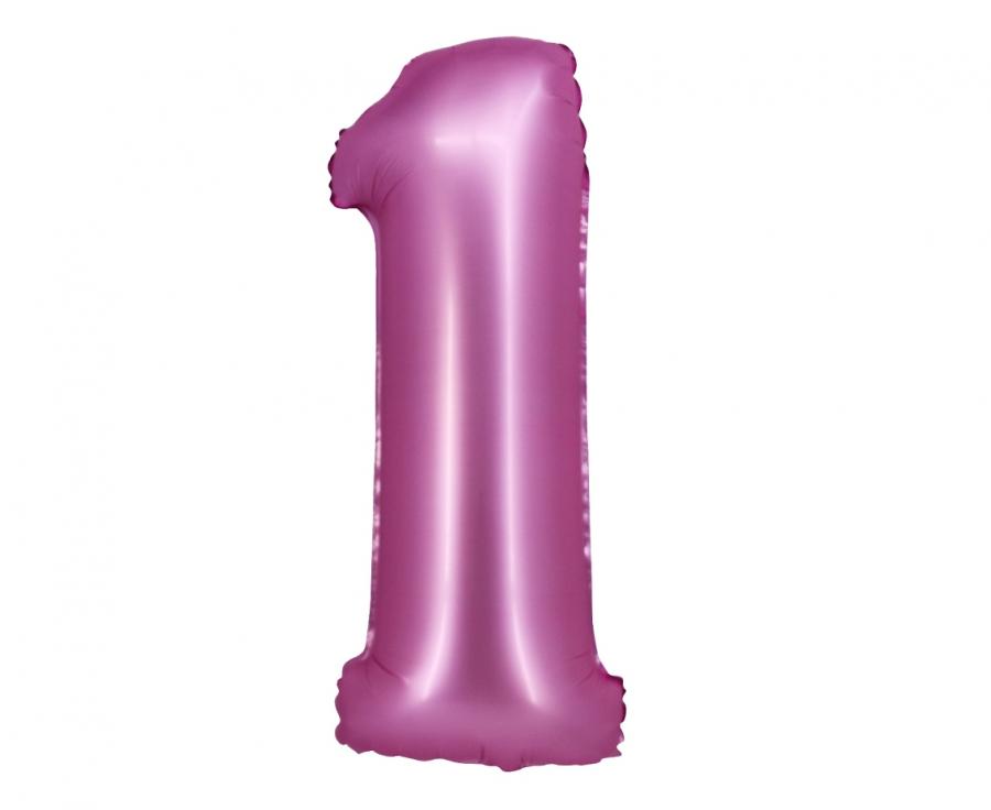 Folijski balon broj, Satin pink, 76 cm, 0-9