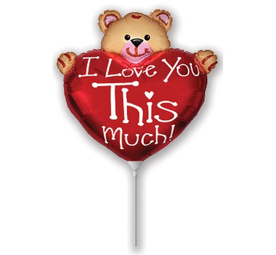 Folijski balon štapić, 14" - Medo I love you this much