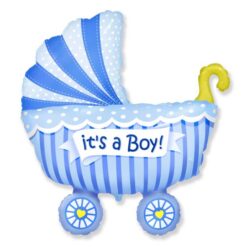 Folijski balon štapić, 14" - Plava kolica It's a boy