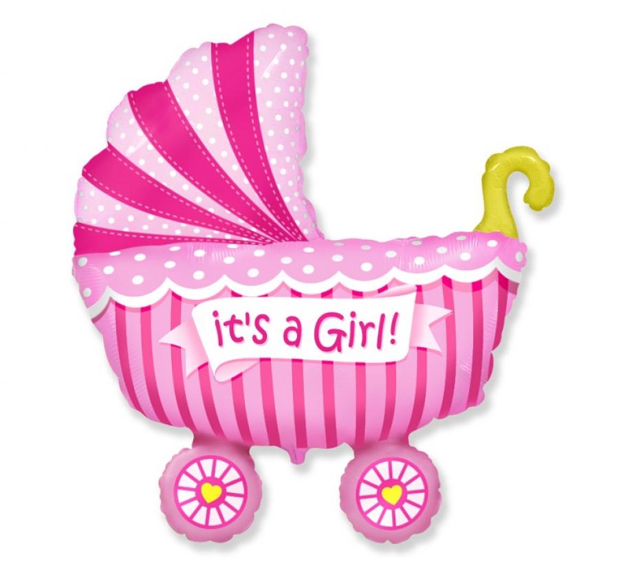 Folijski balon štapić, 14" - Baby girl