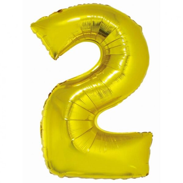 Folijski balon broj, Gold, 76 cm, 0-9