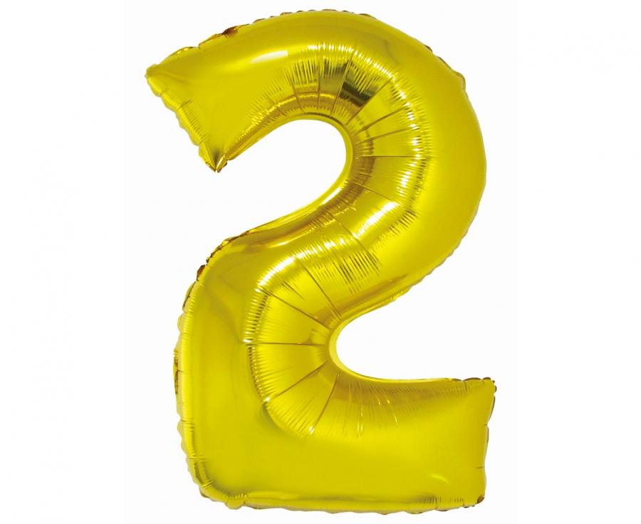 Folijski balon broj, Gold, 76 cm, 0-9