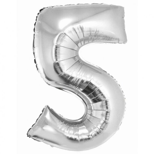 Folijski balon broj, Silver, 76 cm, 0-9