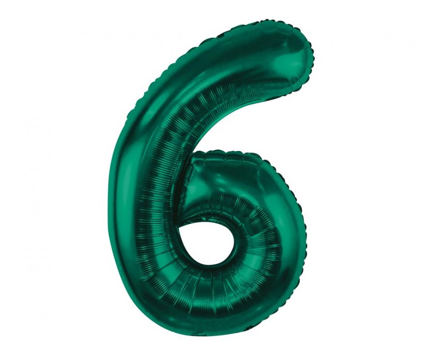 Folijski balon broj, Bottle green, 85 cm, 0-9