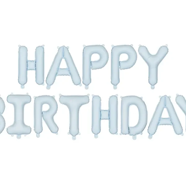 Natpis od balona happy birthday - Svijetlo plava