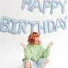 Natpis od balona happy birthday - Svijetlo plava - Slika 2