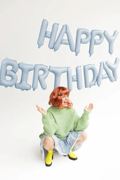 Alternative view of Natpis od balona happy birthday - Svijetlo plava