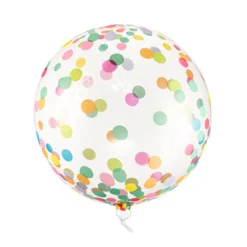 Bubble balon, prozirni sa šarenim točkicama - 40 cm