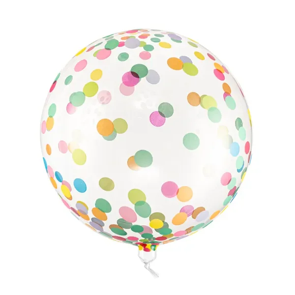 Bubble balon, prozirni sa šarenim točkicama - 40 cm