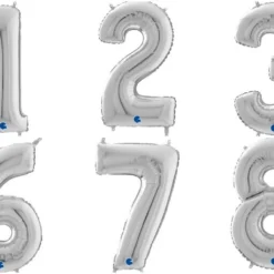Folijski balon broj - Srebrna 72 cm