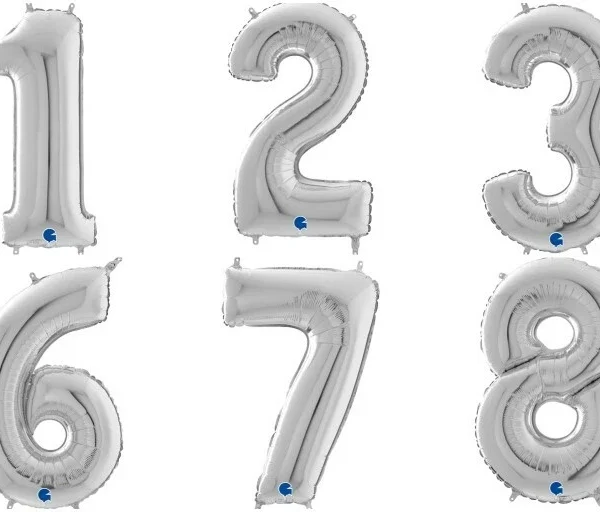Folijski balon broj - Srebrna 72 cm