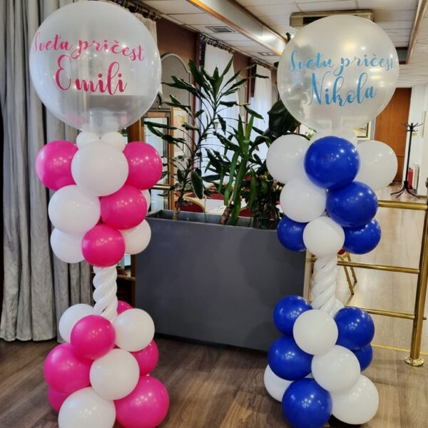 Balonska dekoracija - Personalizirani stup od balona