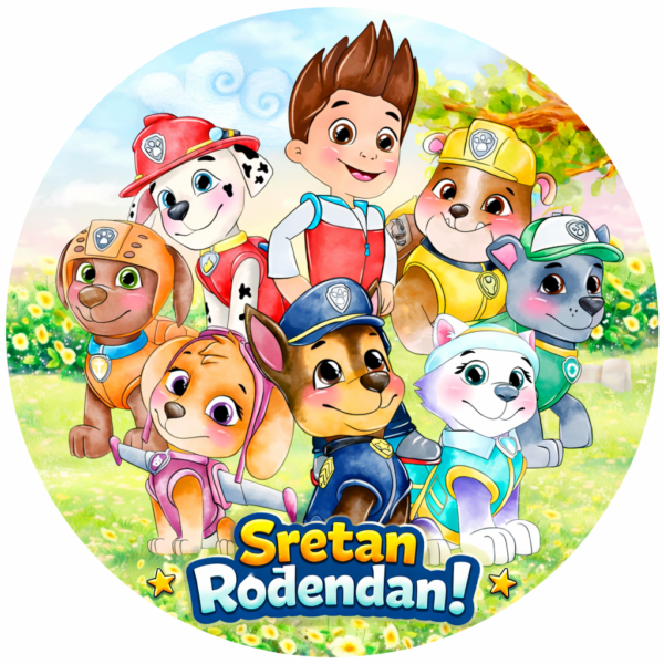 Jestiva pokrivka Paw Patrol sretan rođendan