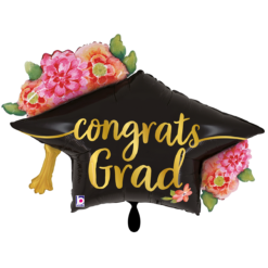 Folijski balon - Congrats kapa sa cvijećem