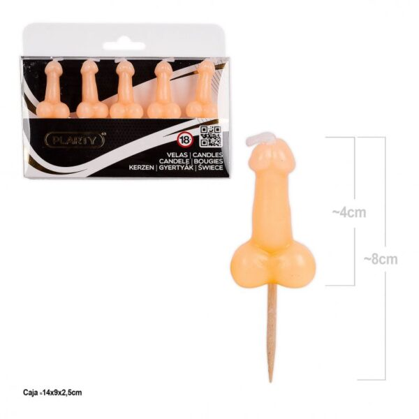 Svjećice za tortu, penis 5/1 natural