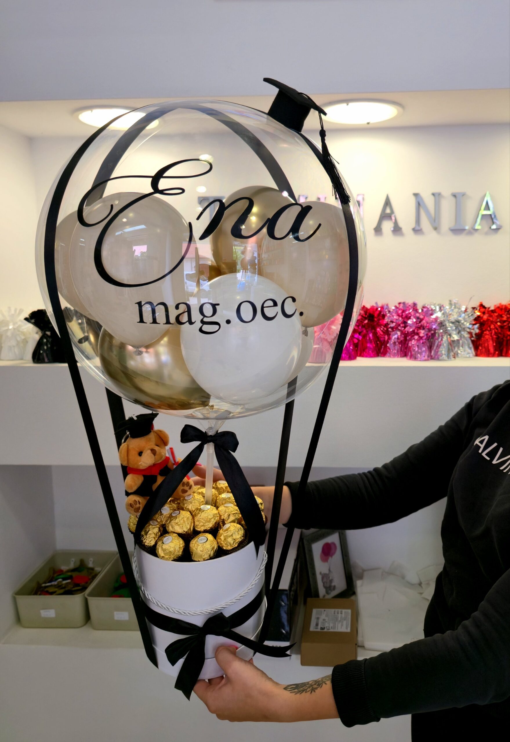 Personalizirani box za diplomu sa medvjedićem i Ferrero čokoladicama