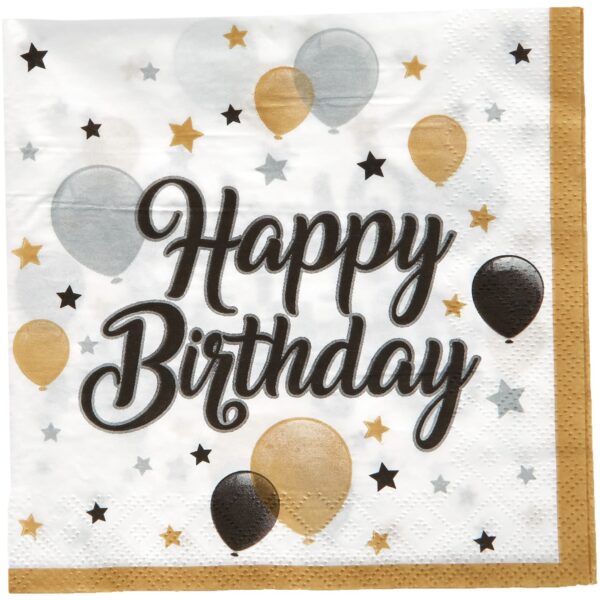 Salvete Happy birthday zlatno-crne