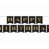 Natpis happy birthday - crno zlatni