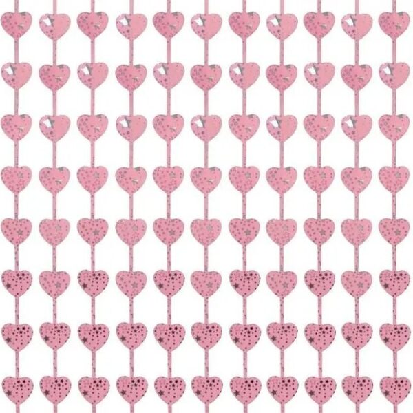 Party zavjesa resice- Svijetlo roza srca