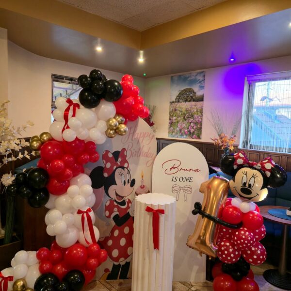 Balonska dekoracija za rođendan Minnie Mouse