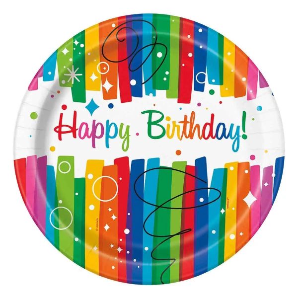 Happy birthday Rainbow Ribbon tanjuri 8/1 23 cm